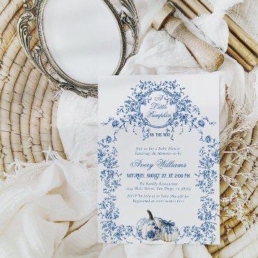 Dusty Blue Toile Floral Pumpkin Boy