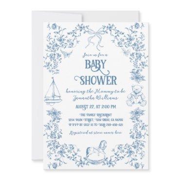 Dusty Blue Whimsical Floral