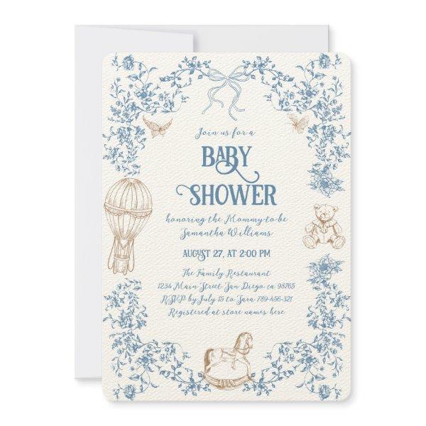 Dusty Blue Whimsical Floral