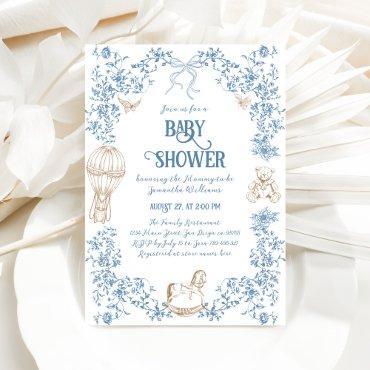 Dusty Blue Whimsical Floral