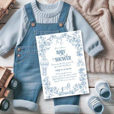 Dusty Blue Whimsical Floral