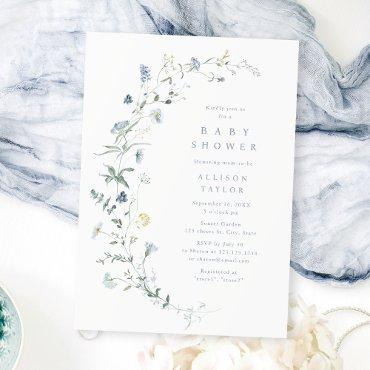 Dusty Blue Wildflower Rustic Boho