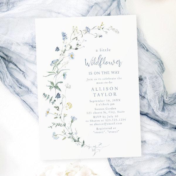 Dusty Blue Wildflower Rustic Boho