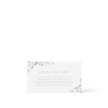 Dusty Blue Wildflower Rustic Boho Books For Baby Enclosure Card