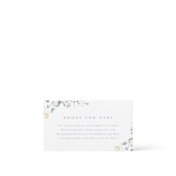 Dusty Blue Wildflower Rustic Boho Books For Baby Enclosure Card