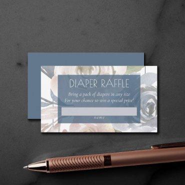 Dusty Floral | Smoky Baby Shower Diaper Raffle Enclosure Card