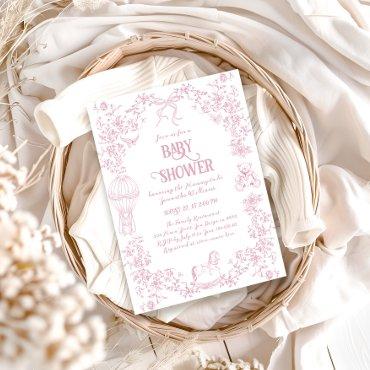 Dusty Pink Whimsical Floral Girl