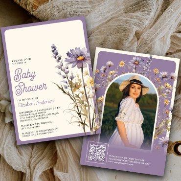 Dusty Purple Wildflower Photo QR Code