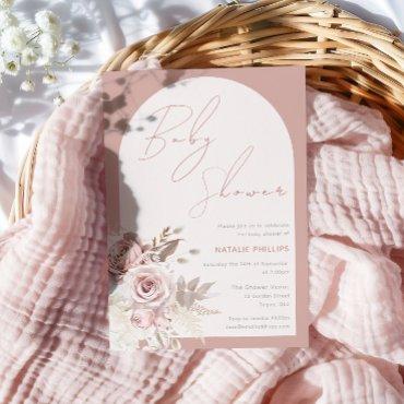 Dusty Rose Boho Arch Blush Floral