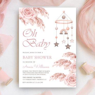Dusty Rose Pampas Boho Rainbow