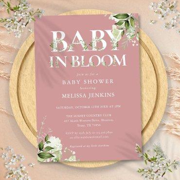 Dusty Rose Pink Baby In Bloom Greenery