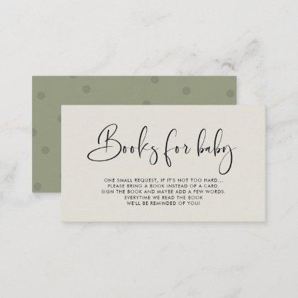 Elegant and modern baby shower book request card