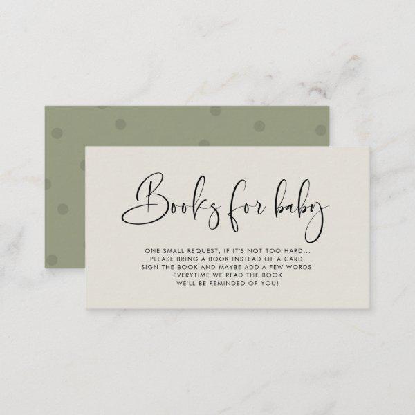 Elegant and modern baby shower book request card