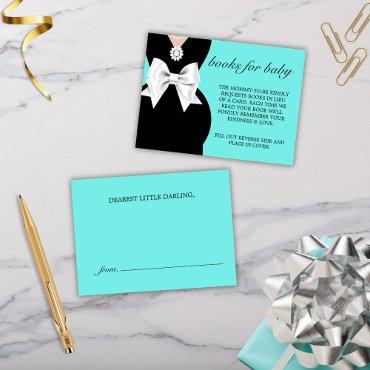 Elegant Aqua Glam Tiffany Books for Baby Shower Enclosure Card