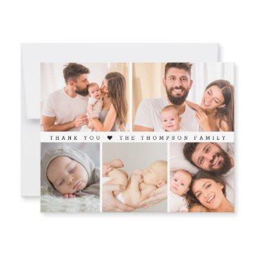Elegant  Baby 5 photo collage newborn thank you