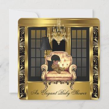 Elegant Baby Shower Chandelier Gold Chair 3A