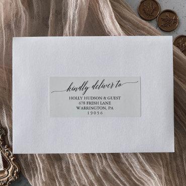 Elegant Black Wedding Guest Address Labels
