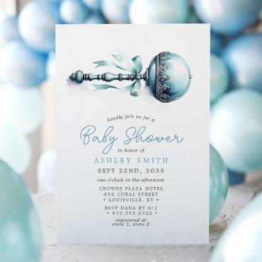Elegant Blue Baby Rattle Boy