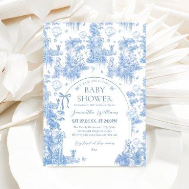 Elegant Blue Toile Safari Boy