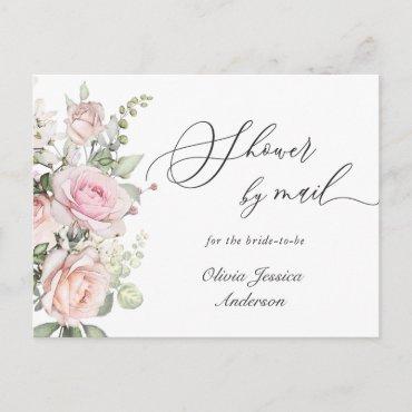 Elegant Blush Roses  Bridal Shower By Mail Postcard