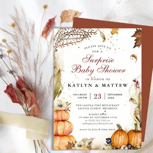 Elegant Botanical Pumpkin Fall Autumn