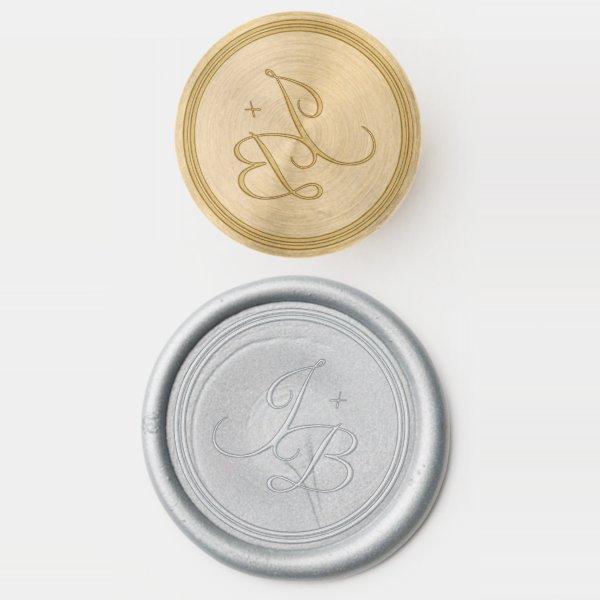 Elegant Calligraphy Initials Wedding Envelope  Wax Seal Stamp