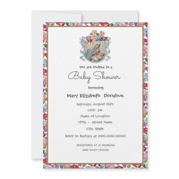 Elegant Catholic Baby Shower Floral