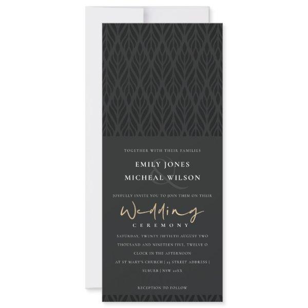 ELEGANT CHIC MODERN ART DECO BLACK GOLD WEDDING
