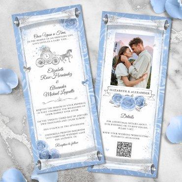 Elegant Cinderella Wedding Scroll  Card