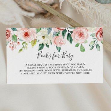 Elegant Dainty Floral Baby Shower Book Request Enclosure Card