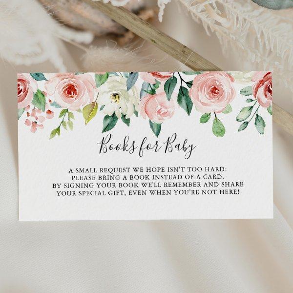 Elegant Dainty Floral Baby Shower Book Request Enclosure Card