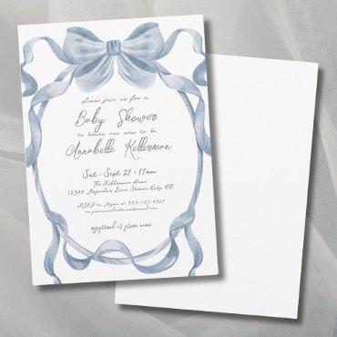 Elegant Dusty Blue Bow