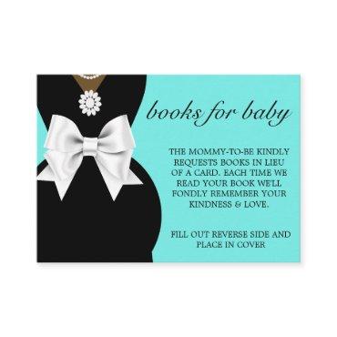Elegant Ethnic Tiffany Glam Books for Baby Shower Enclosure Card