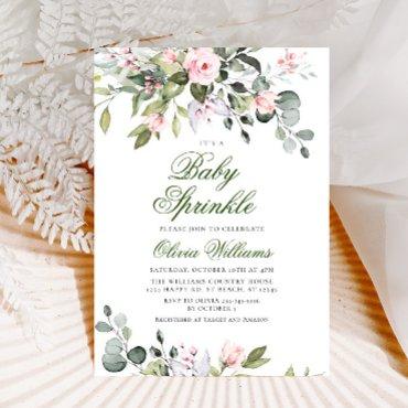 Elegant Eucalyptus Blush Roses Baby Sprinkle