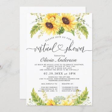 Elegant Eucalyptus Sunflower Virtual Bridal Shower