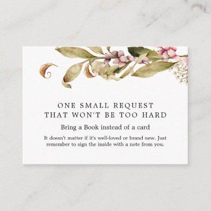 Elegant Fall Baby Shower Book Request Enclosure Card