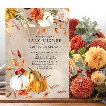 Elegant Fall Floral Autumn Baby Shower