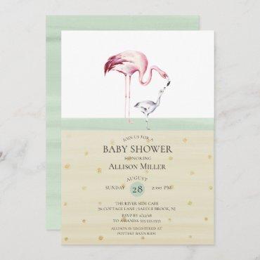 Elegant Flamingo Baby shower Invitation
