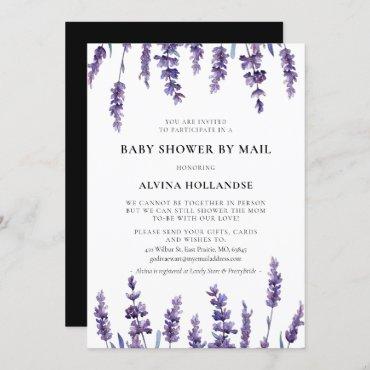 Elegant floral lavender Baby Shower by mail