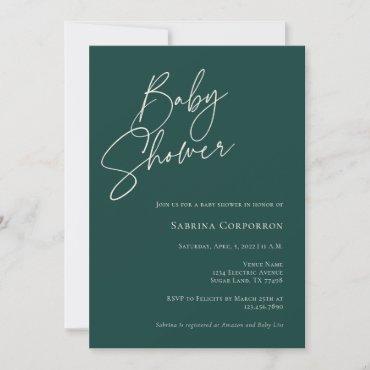 Elegant Gender Neutral Baby Shower | Dark Green