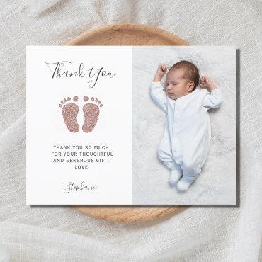Elegant Girl's Baby Shower Photo Thank You Postcard