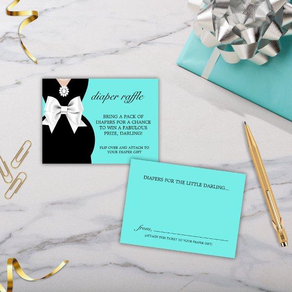 Elegant Glam Tiffany Diaper Raffle Baby Shower Enclosure Card