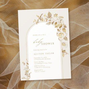 Elegant Gold Botanical Floral Arch