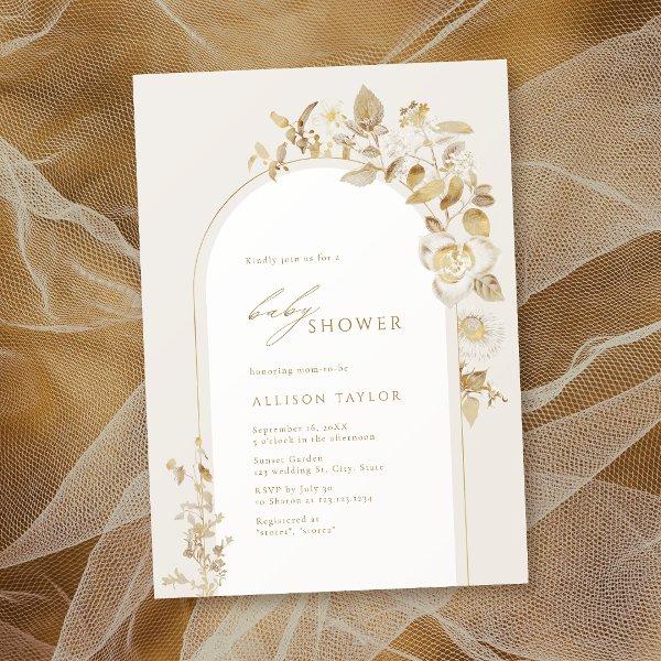 Elegant Gold Botanical Floral Arch
