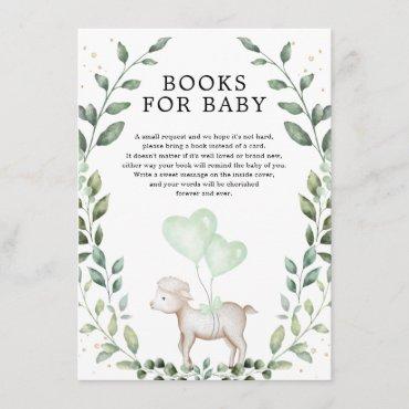 Elegant Greenery Lamb Spring Sheep Books for Baby Enclosure Card