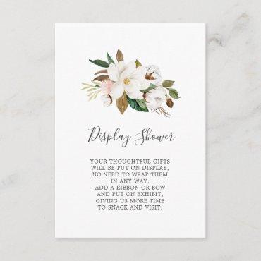 Elegant Magnolia | White and Blush Display Shower Enclosure Card