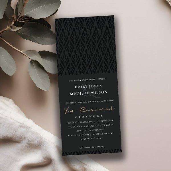 ELEGANT MODERN ART DECO BLACK GOLD VOW RENEWAL