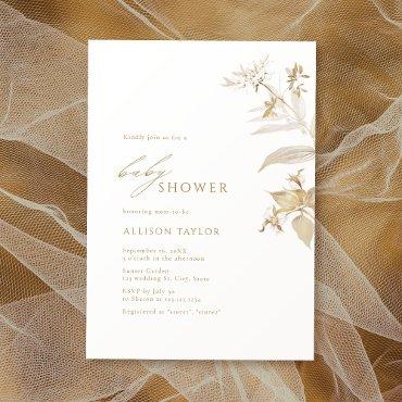 Elegant Modern Gold Botanical Floral