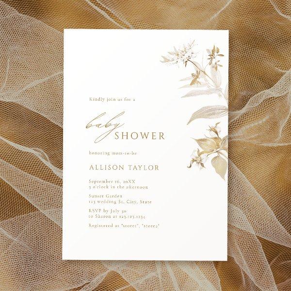 Elegant Modern Gold Botanical Floral