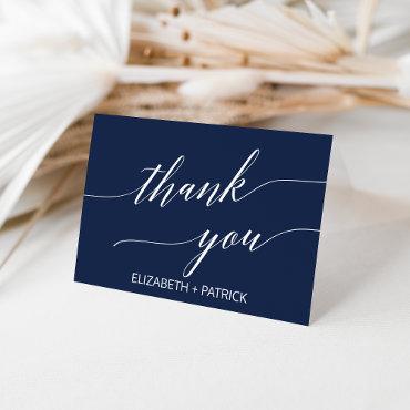 Elegant Navy Calligraphy Thank You Card